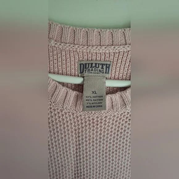 Duluth Trading Pink Knit Sweater XL - Picture 4 of 9